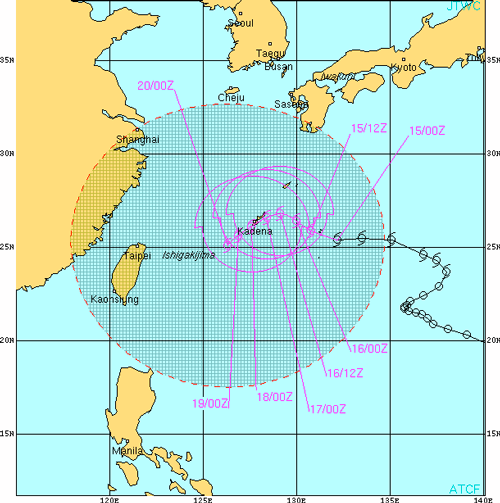 台風15号の進路予想図_0915