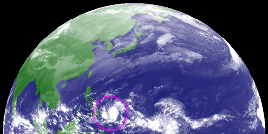 台風21号の気象衛星画像